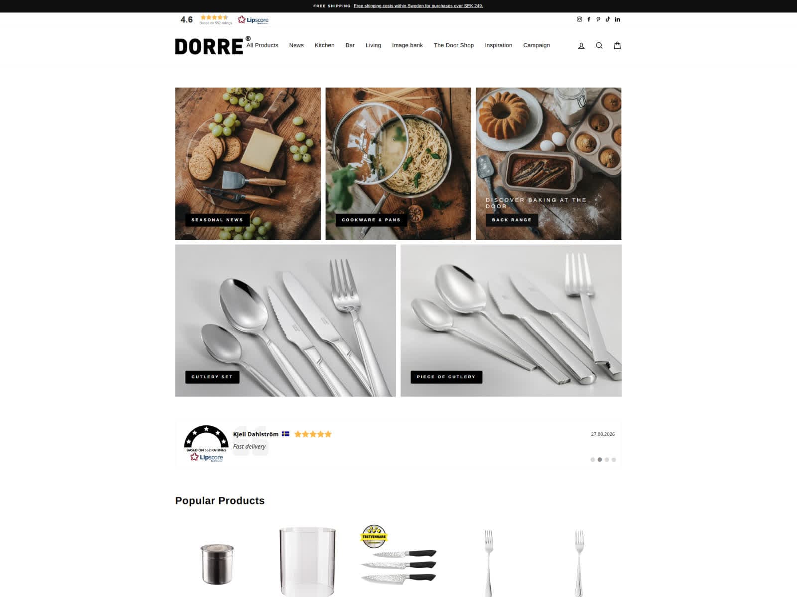 dorre.se homepage screenshot