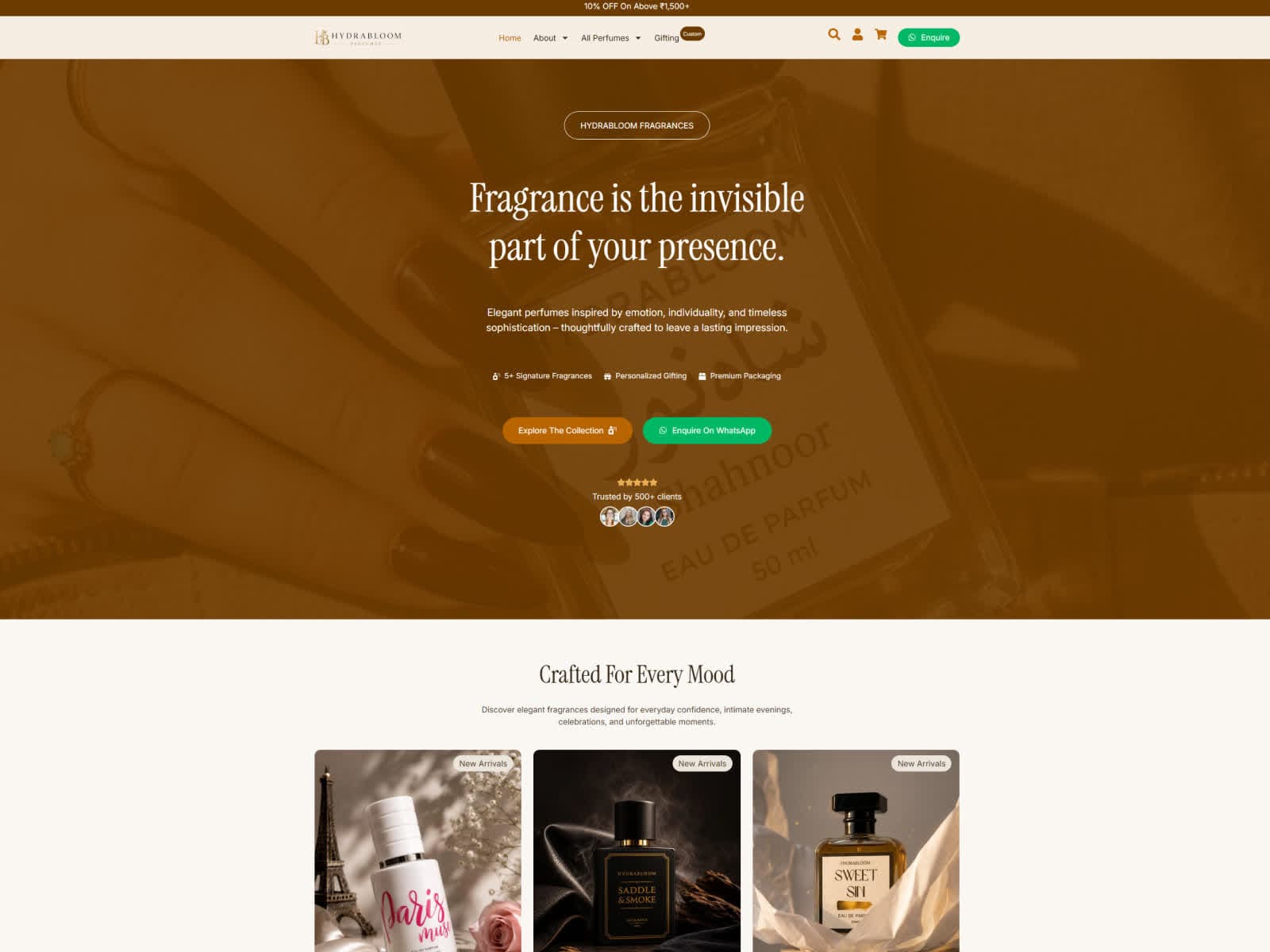hydrabloom.in homepage screenshot