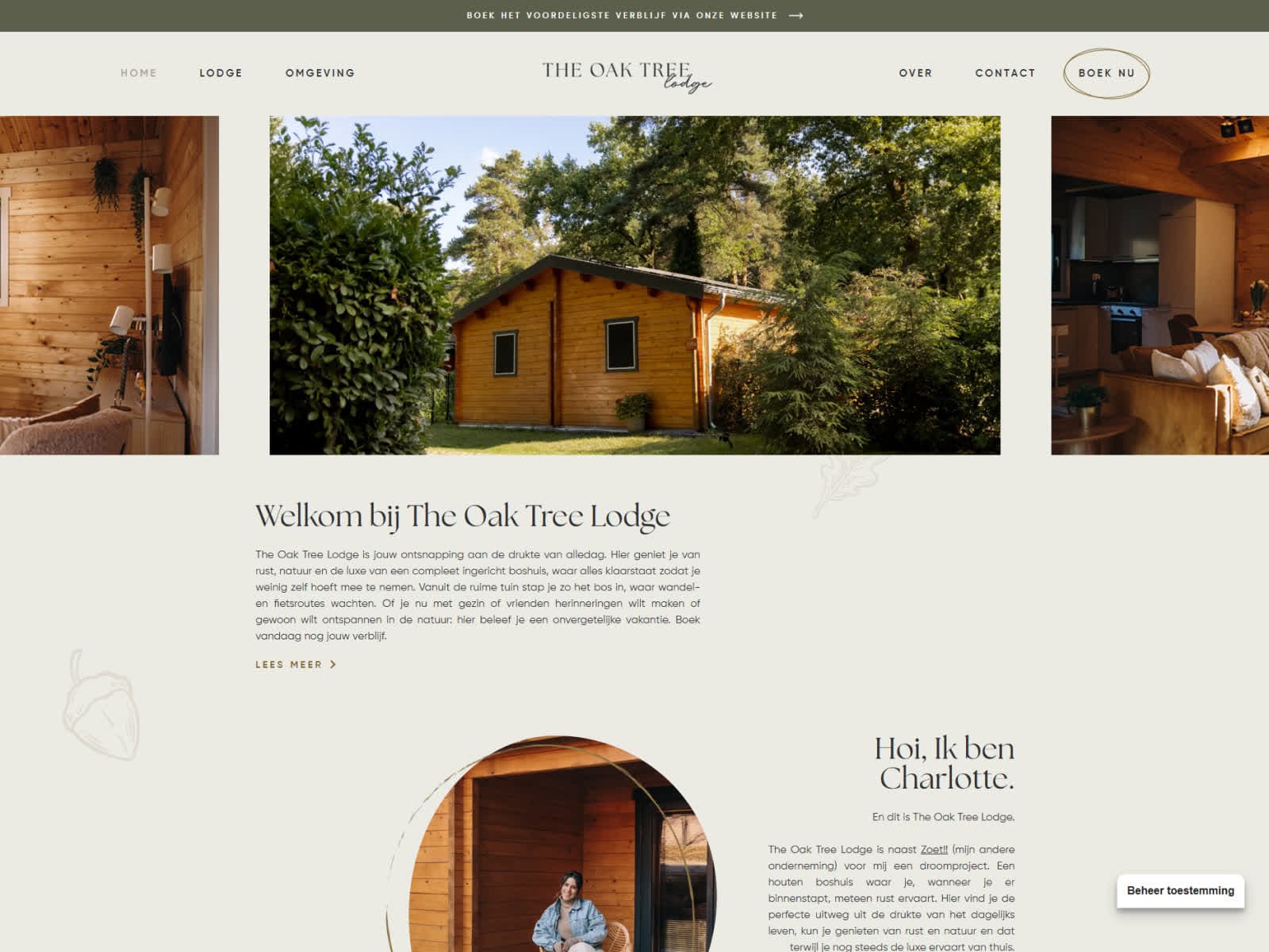theoaktreelodge.nl homepage screenshot