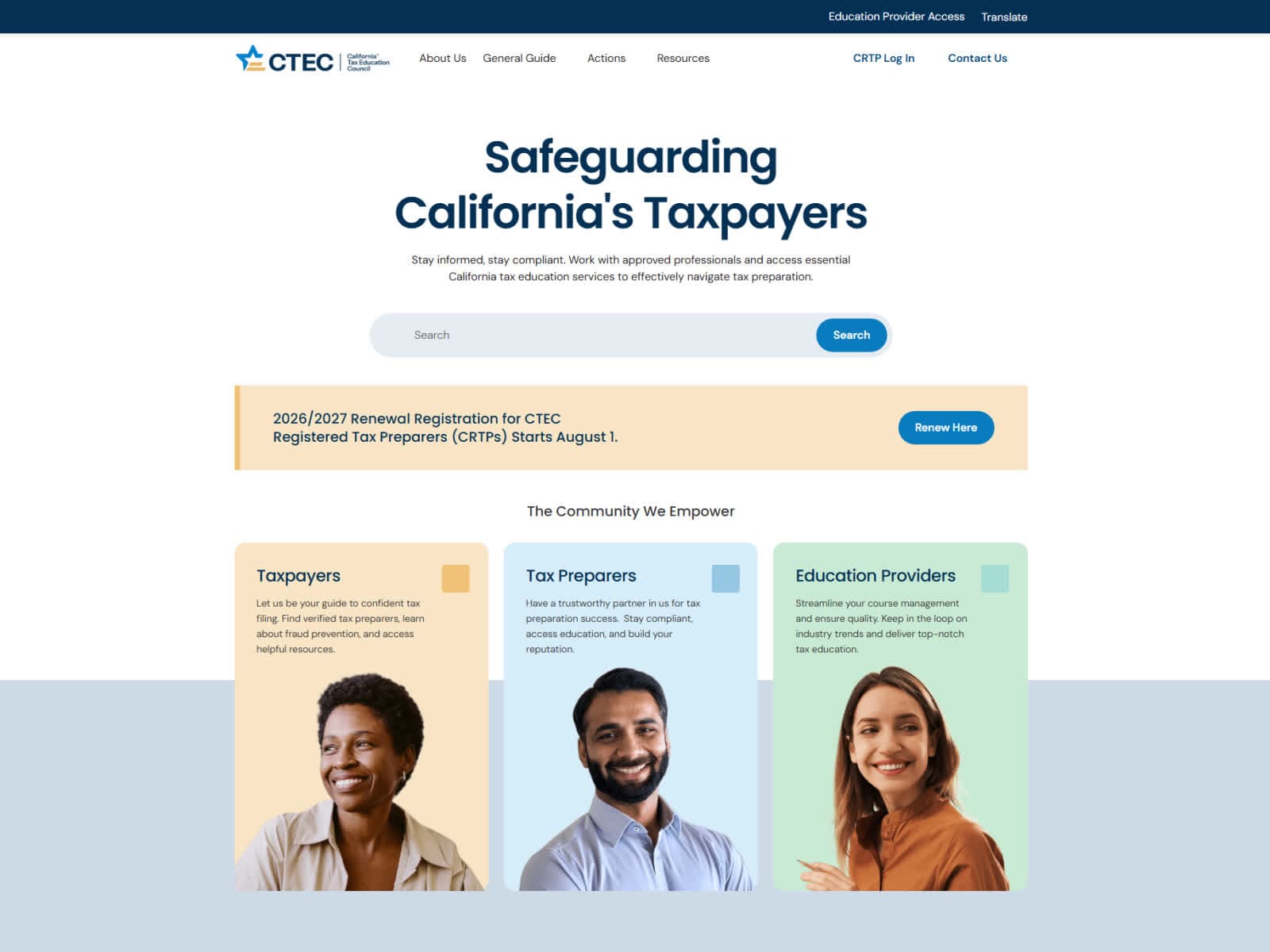 ctec.org homepage screenshot