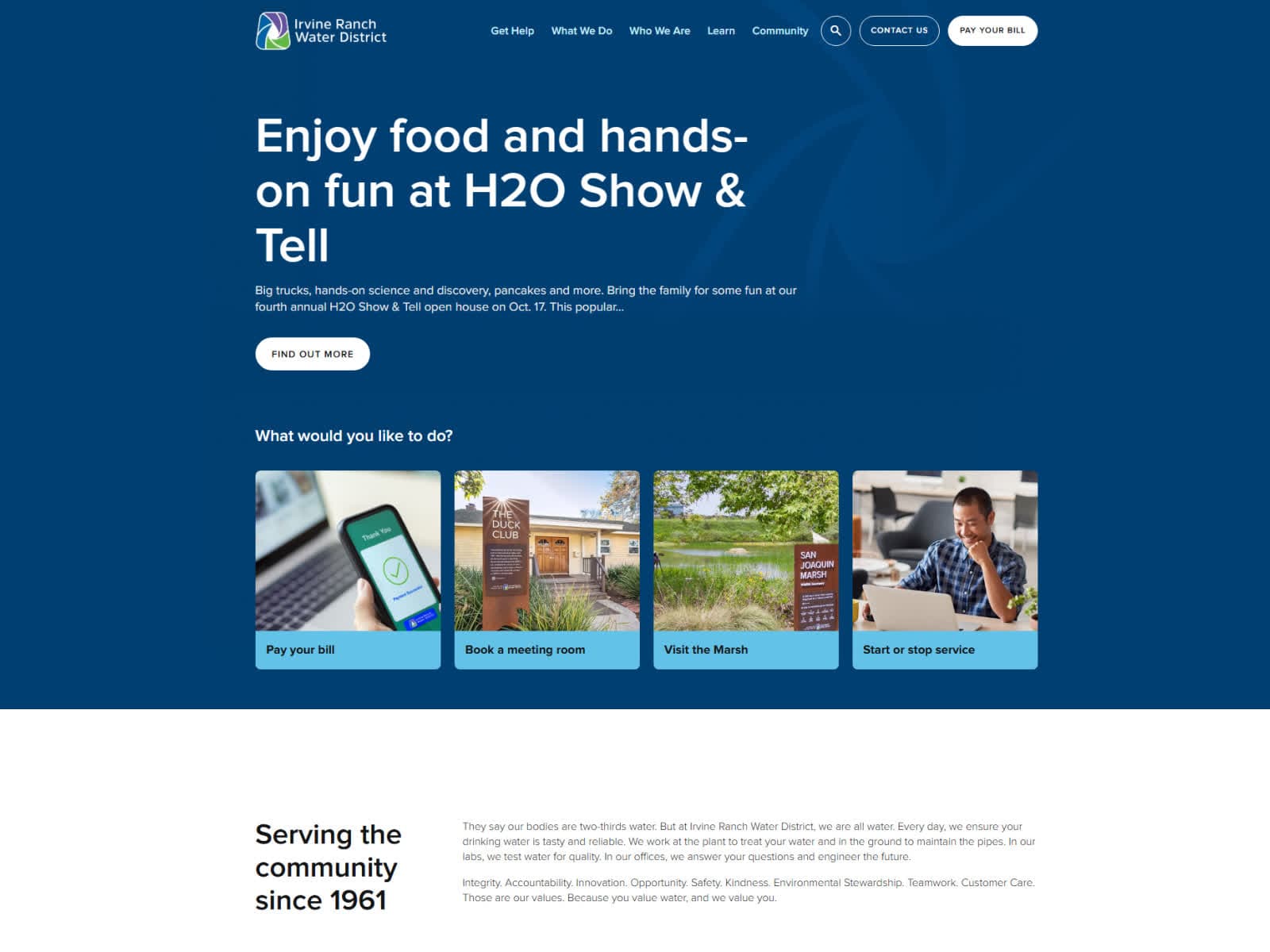 irwd.com homepage screenshot