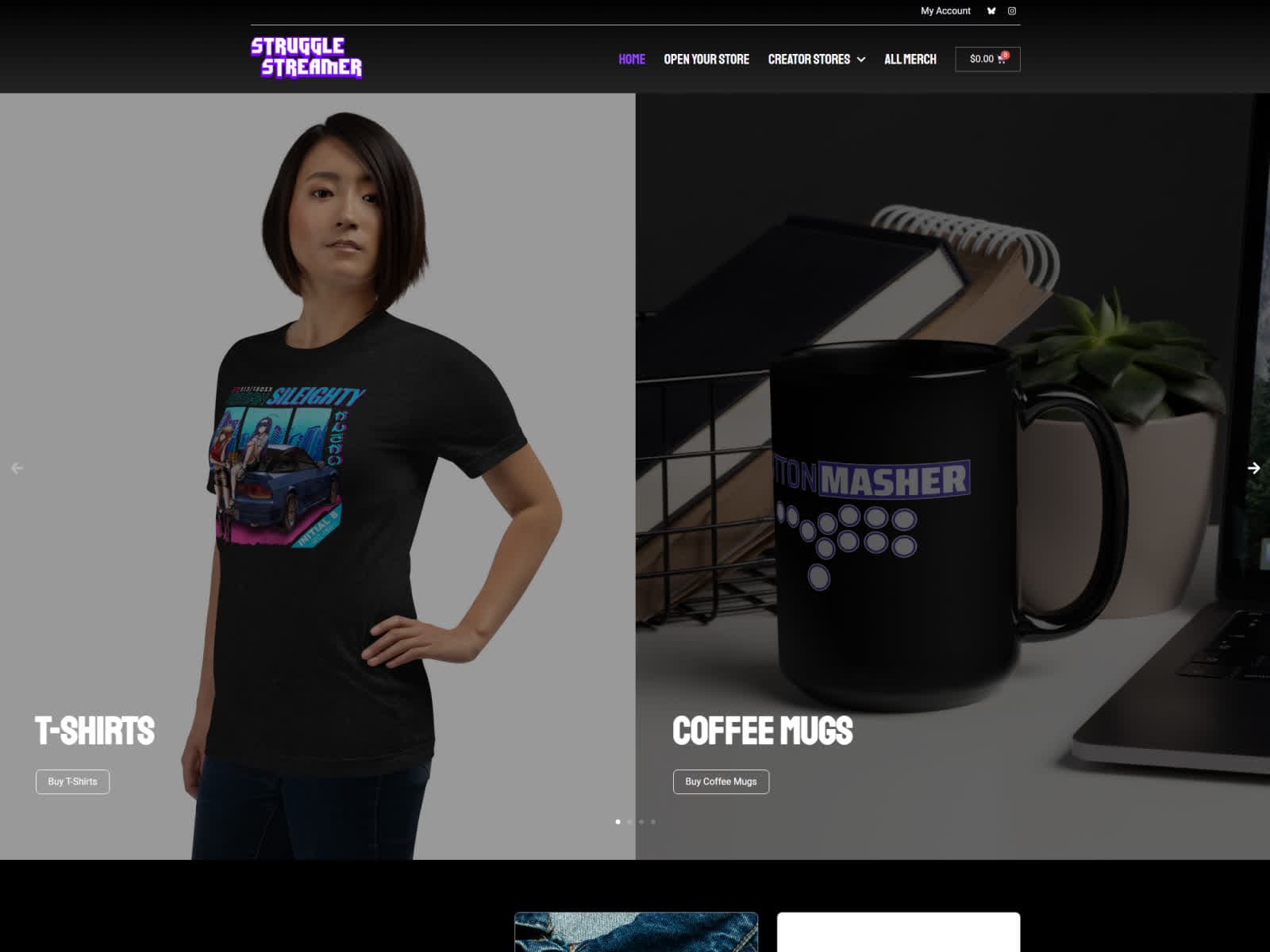 strugglestreamer.shop homepage screenshot